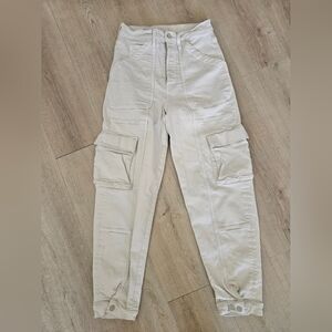 Mother The Curbside Cargo Flood Cream Ivory jeans Sz 28